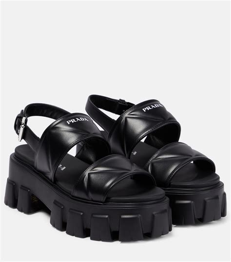 prada black platform sandals